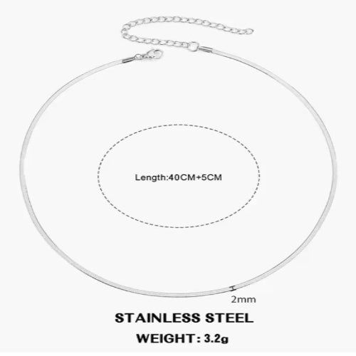 Hot Classic Unisex Flat Snake Chain