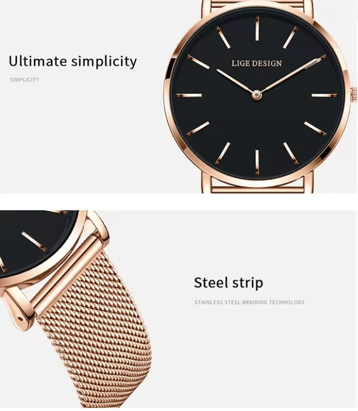 Reloj LIGE Elegant Women's Watch Fashion Simple