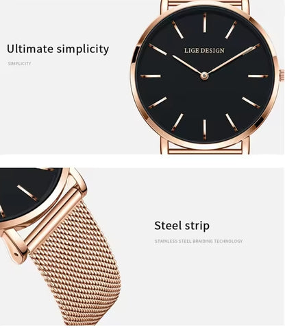 Reloj LIGE Elegant Women's Watch Fashion Simple