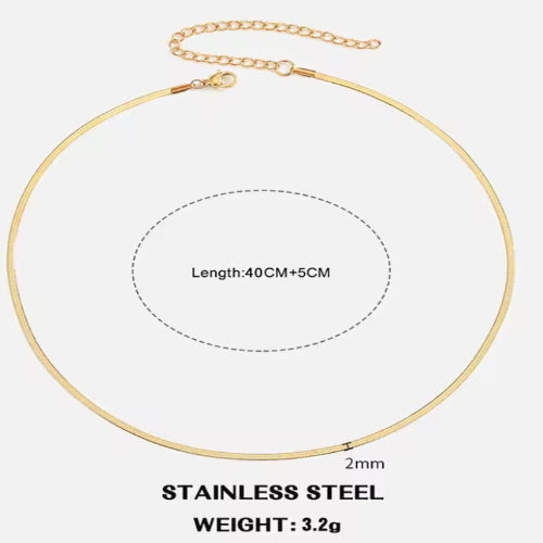 Hot Classic Unisex Flat Snake Chain