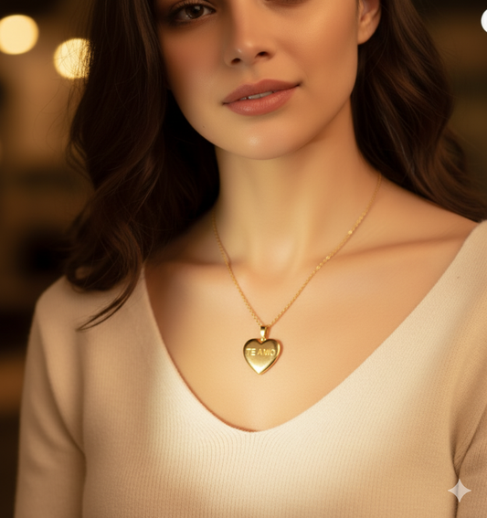 Custom Locket Heart Pendant Necklace Women Photo Picture Engraved