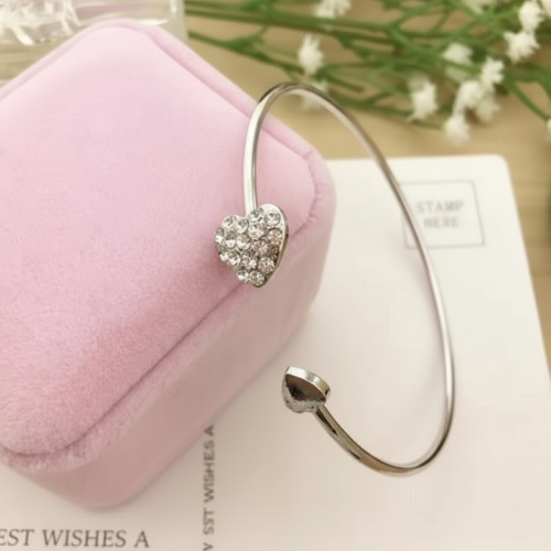 New Fashion Adjustable Crystal Double Heart Bow