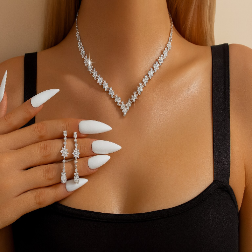 4/3 Pieces Of Wedding Season Women's Claw Chain Series Earrings, Necklaces, Bracelets, Jewelry Sets