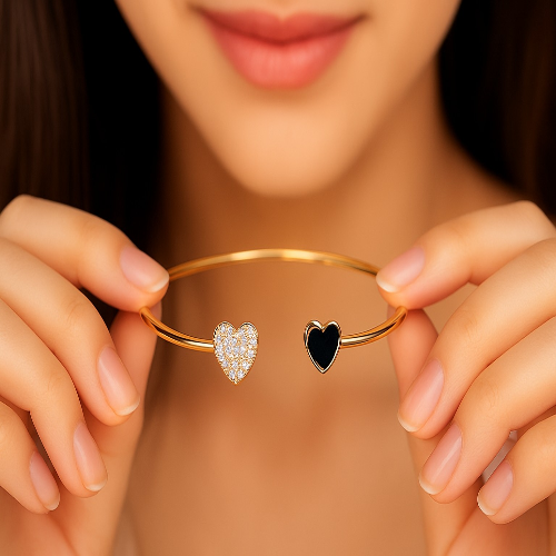 New Fashion Adjustable Crystal Double Heart Bow