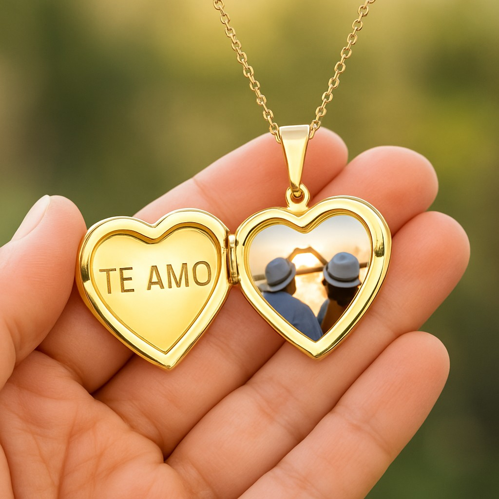 Custom Locket Heart Pendant Necklace Women Photo Picture Engraved